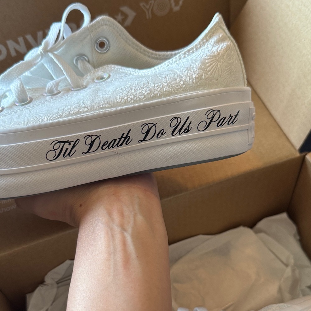 Converse White Till Death Do Us Part Low Top Shoes